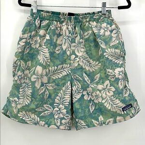Patagonia Floral Swim Trunks - Green and White